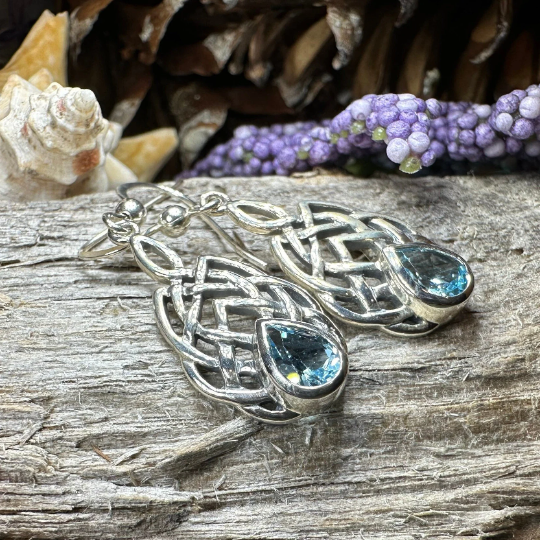 Abria Celtic Knot Earrings in Sterling Silver — view 11