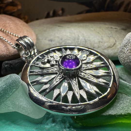 Celtic Compass Amethyst Necklace — view 8
