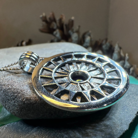 Celtic Compass Amethyst Necklace — view 2