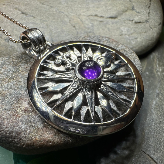 Celtic Compass Amethyst Necklace — view 4