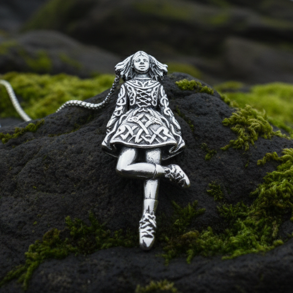 Feis Irish Dancer Necklace in sterling silver