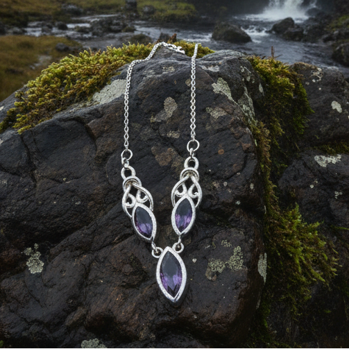 Grace Celtic Knot Necklace in Sterling Silver