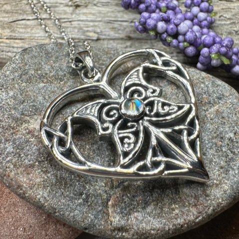 Lumina Celtic Heart Necklace in Sterling Silver — view 3