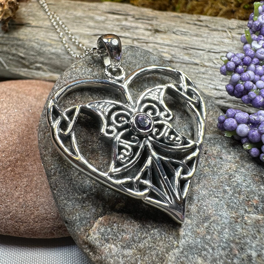 Lumina Celtic Heart Necklace in Sterling Silver — view 5