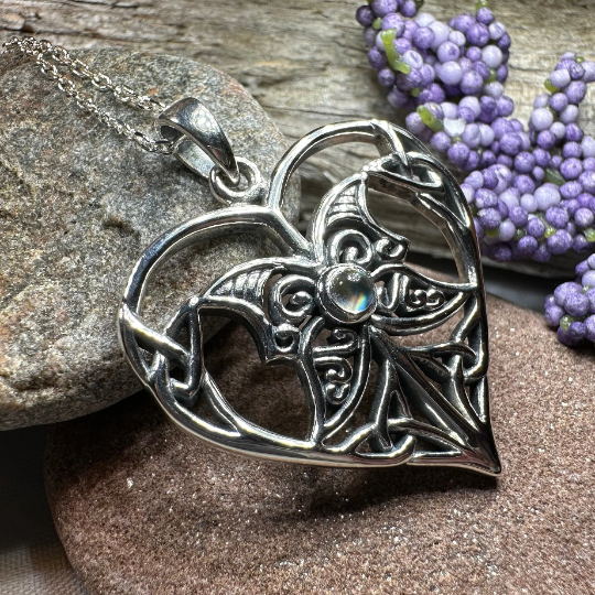 Lumina Celtic Heart Necklace in Sterling Silver — view 6