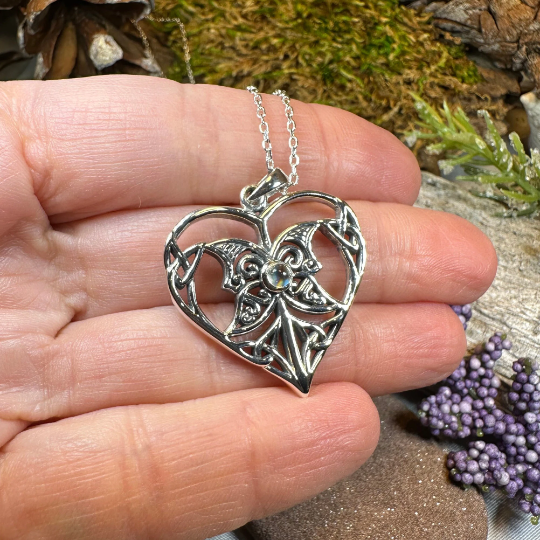 Lumina Celtic Heart Necklace in Sterling Silver — view 9