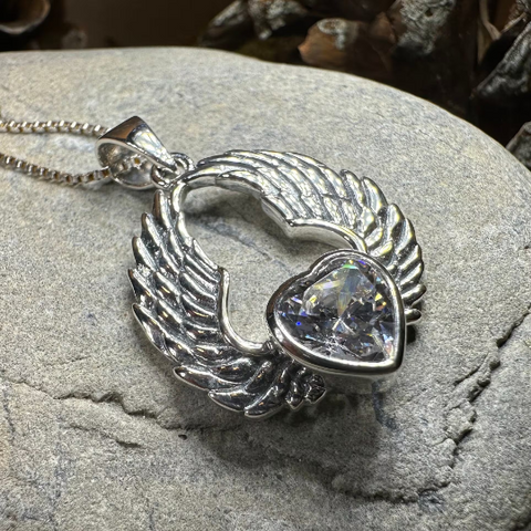 Load image into Gallery viewer, Sidney Angel Wings Necklace in Sterling Silver
