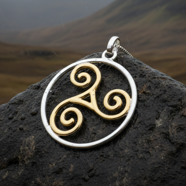Arawn Celtic Spiral Necklace in sterling silver