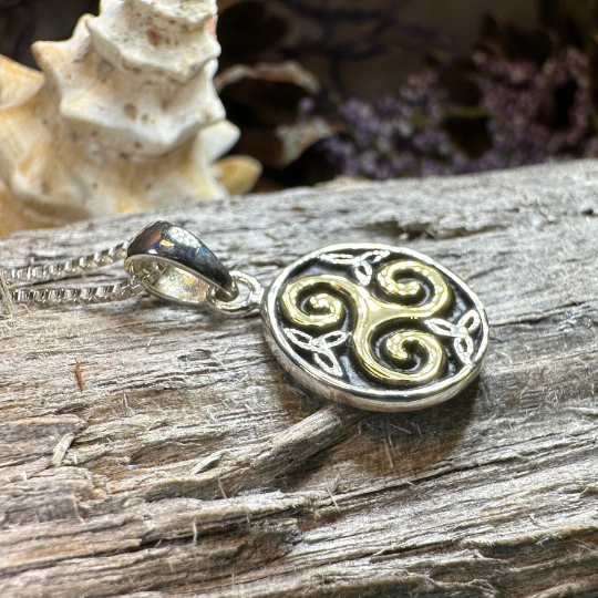 Carran Celtic Spiral Necklace in Sterling Silver — view 5