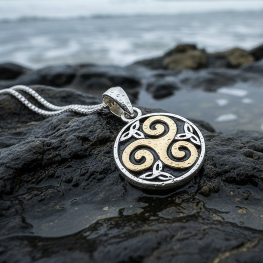 Carran Celtic Spiral Necklace in Sterling Silver