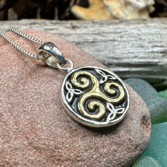 Carran Celtic Spiral Necklace in Sterling Silver — view 3