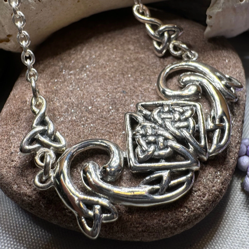 Liadawn Celtic Trinity Knot Necklace in Sterling Silver — view 2