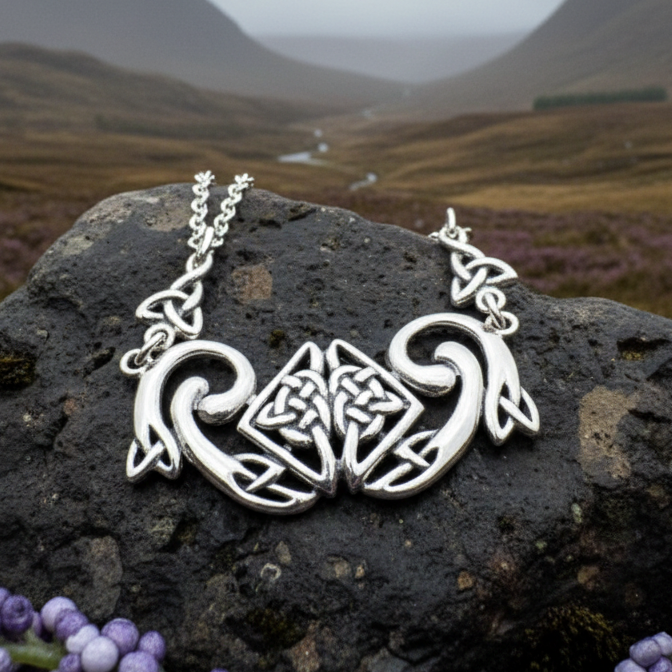 Liadawn Celtic Trinity Knot Necklace in Sterling Silver — view 6