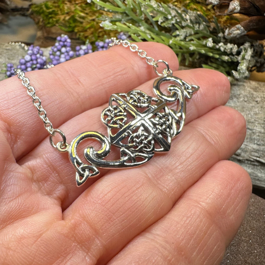 Keavy Trinity Knot Necklace in Sterling Silver — view 4