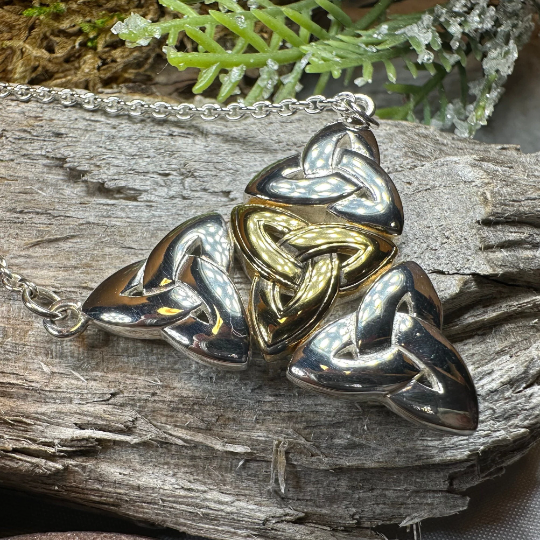 Kassity Celtic Trinity Knot Necklace in Sterling Silver — view 5
