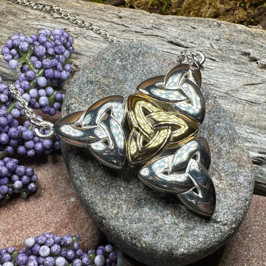 Kassity Celtic Trinity Knot Necklace in Sterling Silver — view 7