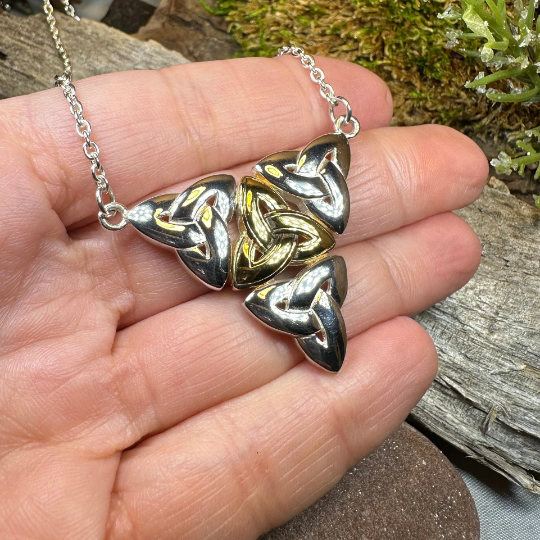 Kassity Celtic Trinity Knot Necklace in Sterling Silver — view 8