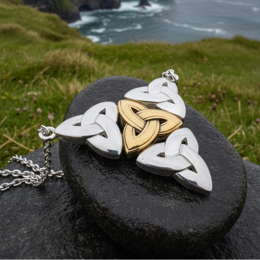 Kassity Celtic Trinity Knot Necklace in Sterling Silver