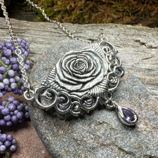 Wild Irish Rose Necklace in Sterling Silver — view 9