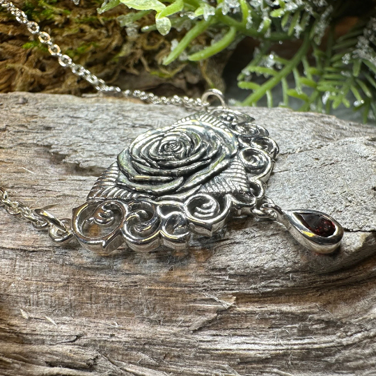 Wild Irish Rose Necklace in Sterling Silver — view 7
