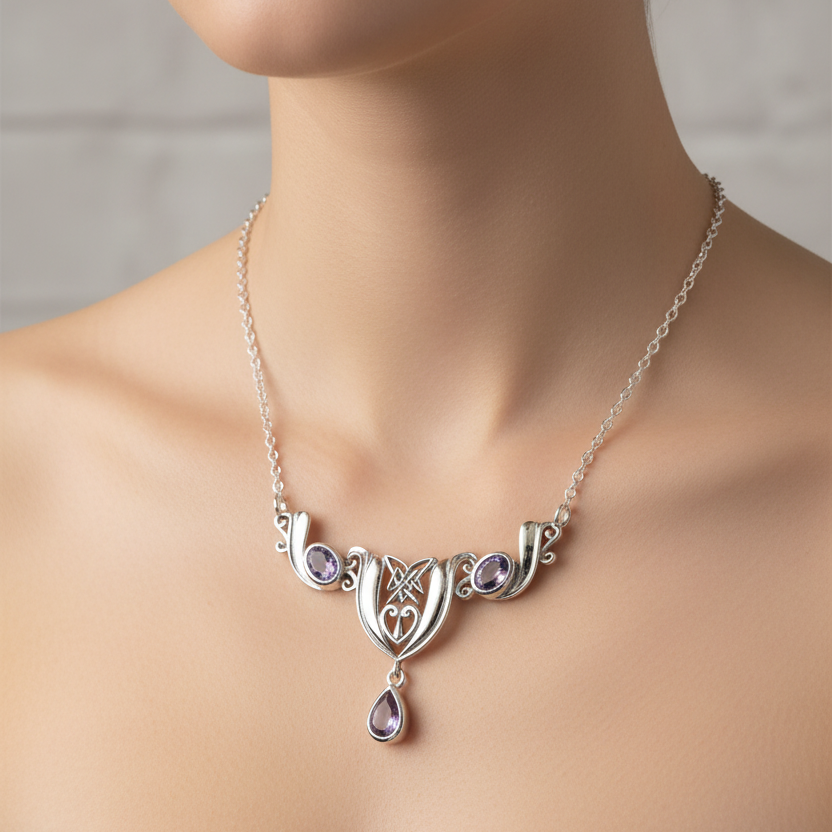 Celtic Flower of Life Necklace in Sterling Silver