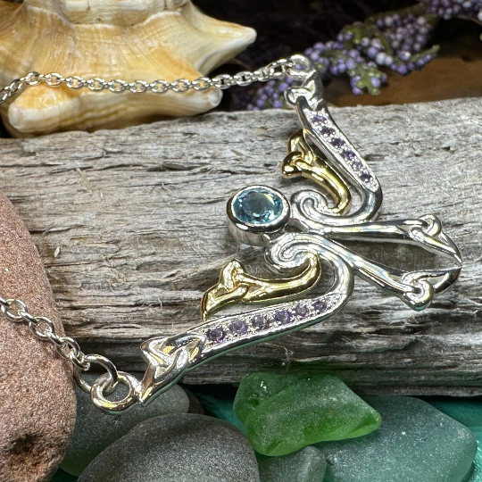 Kenndra Celtic Trinity Knot Necklace in Sterling Silver — view 7