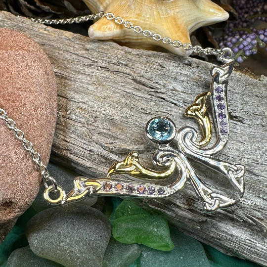 Kenndra Celtic Trinity Knot Necklace in Sterling Silver — view 5