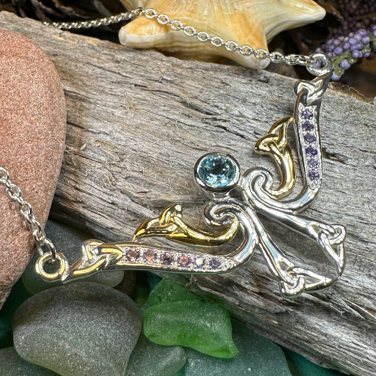 Kenndra Celtic Trinity Knot Necklace in Sterling Silver — view 3
