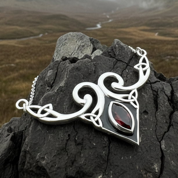 Meegan Celtic Trinity Knot Necklace in Sterling Silver