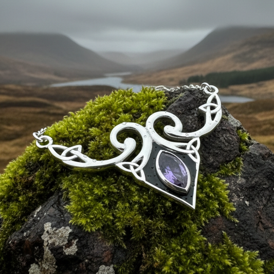 Meegan Celtic Trinity Knot Necklace in Sterling Silver — view 3