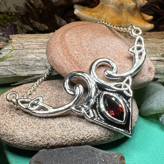 Meegan Celtic Trinity Knot Necklace in Sterling Silver — view 7