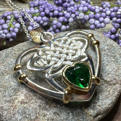 Load image into Gallery viewer, Celtic Embrace Heart Necklace in Sterling Silver

