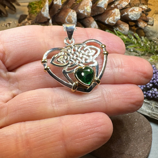 Celtic Embrace Heart Necklace in Sterling Silver — view 11