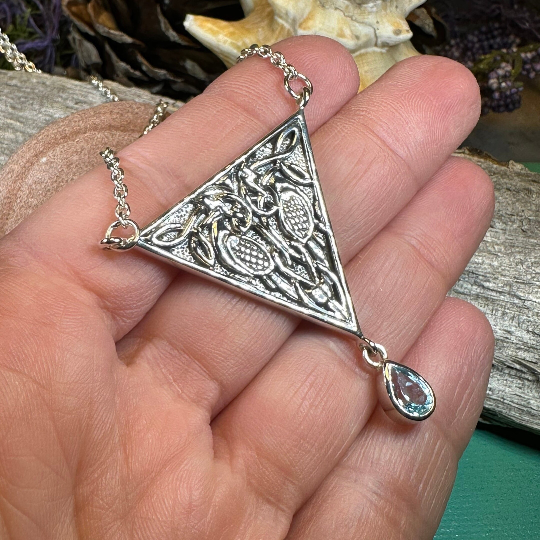 Kells Celtic Birds Necklace in Sterling Silver — view 8