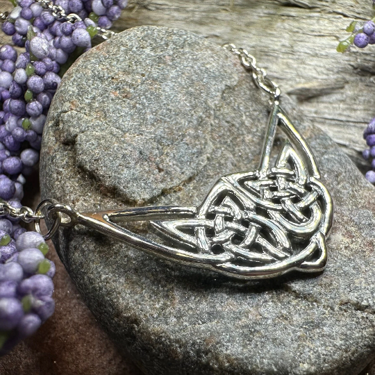 Letita Celtic Knot Necklace in Sterling Silver — view 5