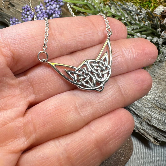 Letita Celtic Knot Necklace in Sterling Silver — view 4