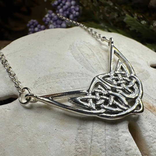 Letita Celtic Knot Necklace in Sterling Silver — view 3
