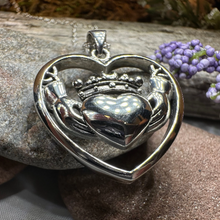 Load image into Gallery viewer, Celestial Moon Claddagh Necklace
