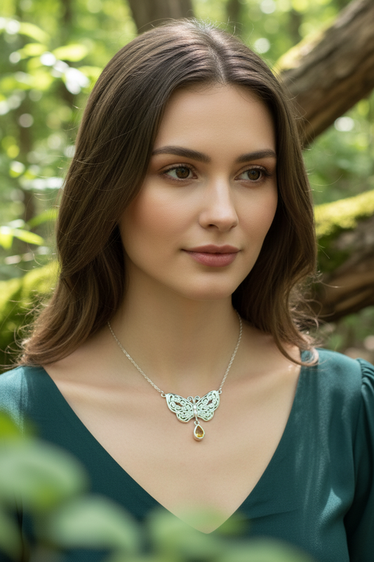 Meadow Celtic Butterfly Necklace in Sterling Silver — view 3