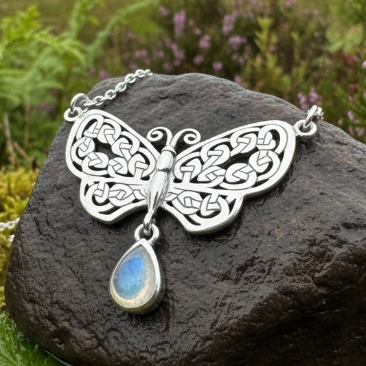 Meadow Celtic Butterfly Necklace in Sterling Silver