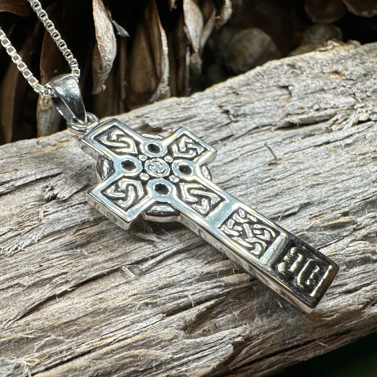 Ballinalee Celtic Cross Necklace in Sterling Silver — view 3