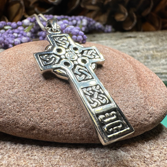 Ballinalee Celtic Cross Necklace in Sterling Silver — view 4