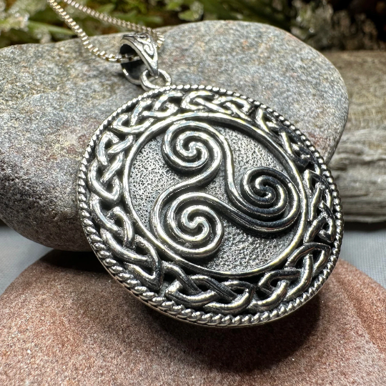 Aglimar Celtic Spiral Necklace in Sterling Silver — view 8