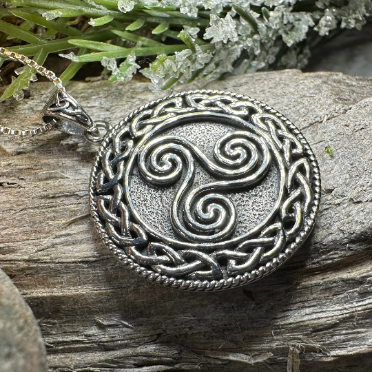Aglimar Celtic Spiral Necklace in Sterling Silver — view 7