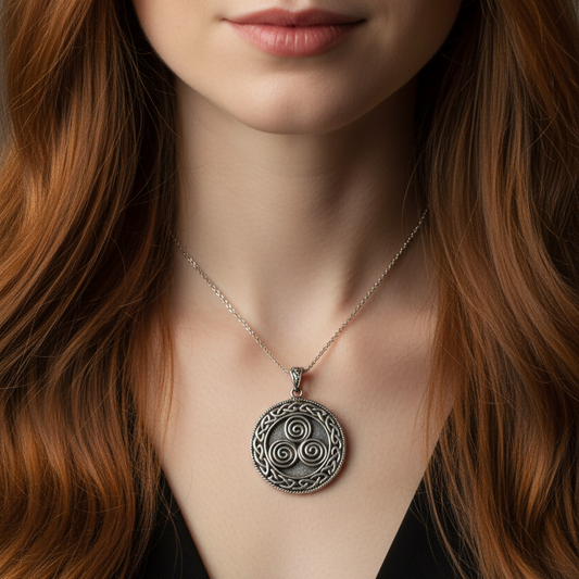 Adalgard Celtic Spiral Necklace in Sterling Silver