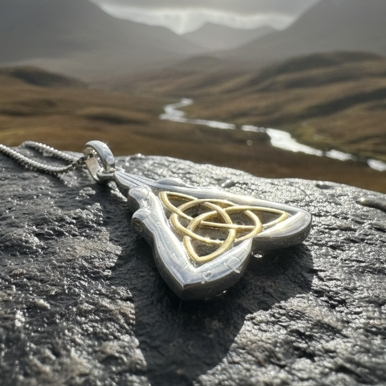 Celtic Double Goddess Necklace in Sterling Silver