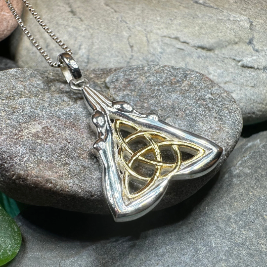 Celtic Double Goddess Necklace in Sterling Silver