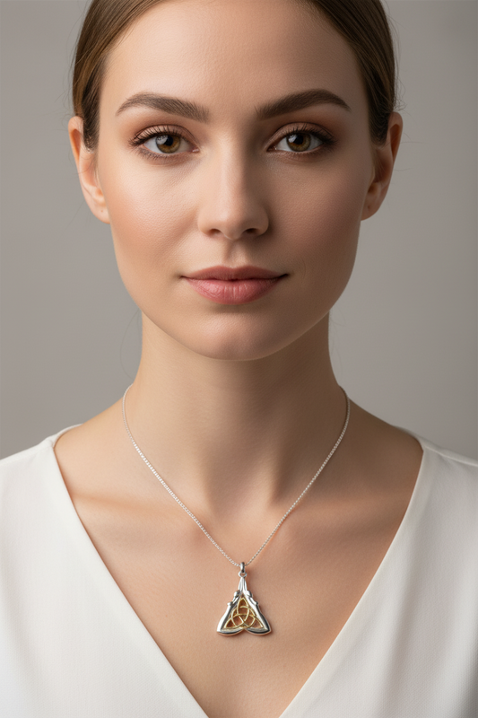 Celtic Double Goddess Necklace in Sterling Silver