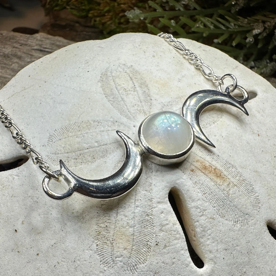 Nialla Triple Moon Necklace in sterling silver