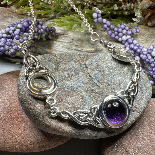 Celtic Triple Moon Necklace in Sterling Silver